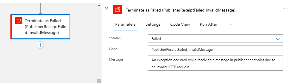 Using a Terminate action