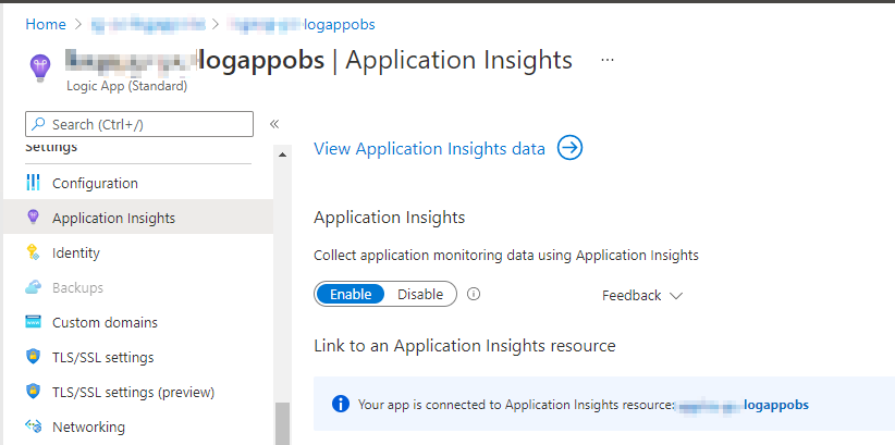 Enabling Application Insights integration